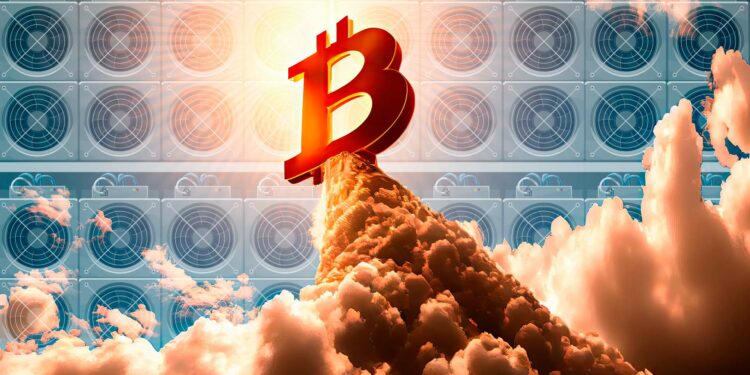 Bitcoin siendo expulsado y mineros atrás.