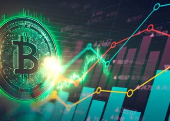 Bitcoin en verde con gráficos de mercado