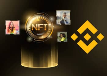 NFT, imágenes hechas por bicasso, inteligencia artificial y logo de binance.