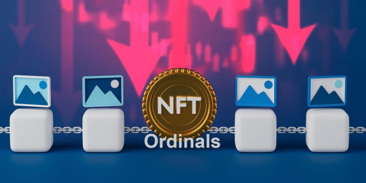NFT Ordinals con flechas rojas.
