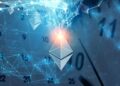 logo de ethereum entre redes digitales con calendario y reloj en el fondo