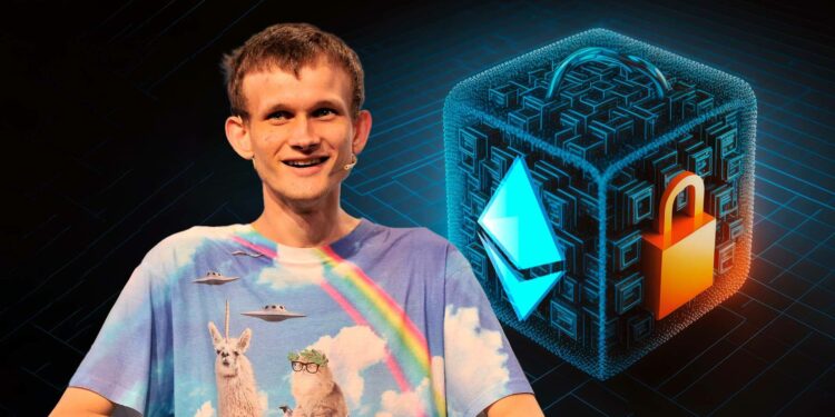 Vitalik Buterin y bloque con ethereum y candando