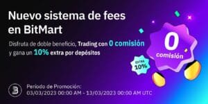 BitMart ofrece comisiones cero en Bitcoin y en más de 100 pares de trading
