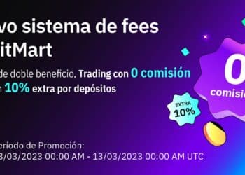 Pancarta promocional de las nuevas tarifas de trading de BitMart