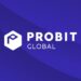 Logo de Probit Global en fondo azul.