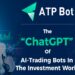 Robot de Inteligencia Artificial junto a logo de ATP Bot