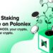 Pancarta promocional del producto Liquid Staking de Poloniex.