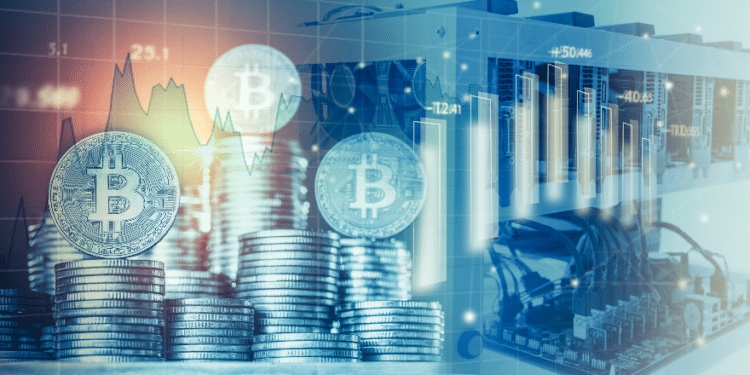 Mineros de bitcoin y gráfico