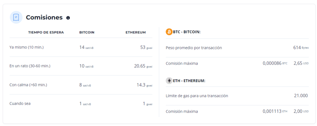 Calculadora de comisiones - Fuente: CriptoNoticias.com