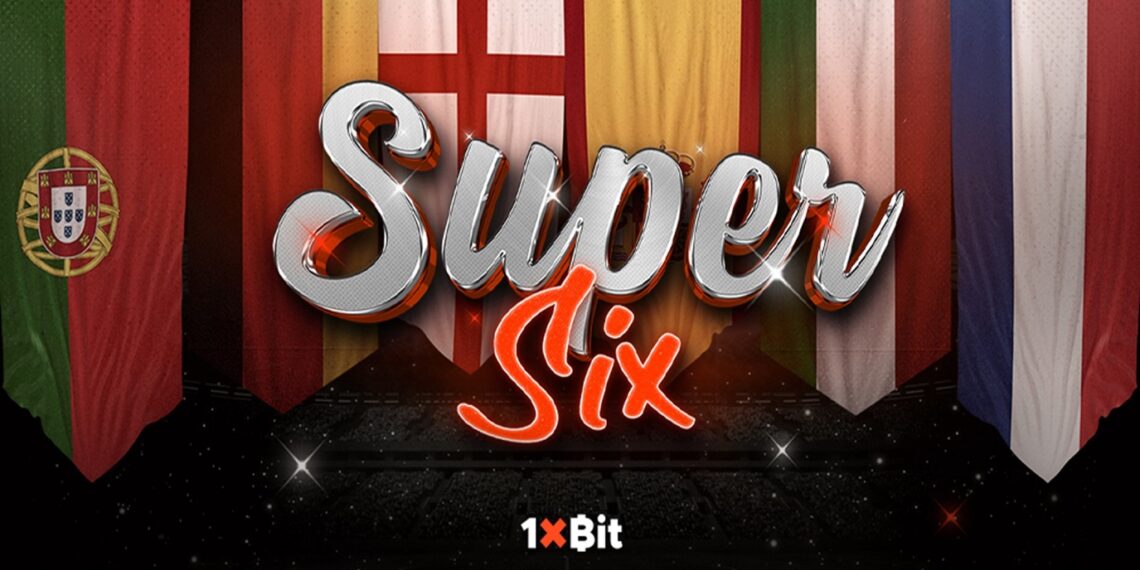 Pancarta promocional del torneo Super Six de 1xBit.