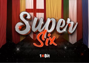 Pancarta promocional del torneo Super Six de 1xBit.