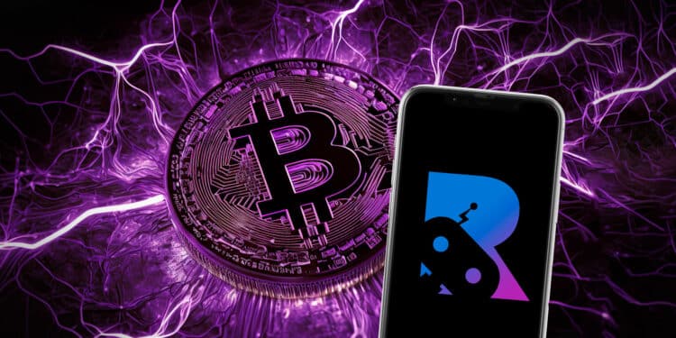 Logo de Robosats y bitcoin.