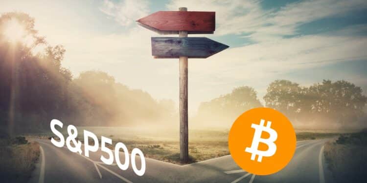 Dos caminos, bitcoin de un lado y S&P500 del otro