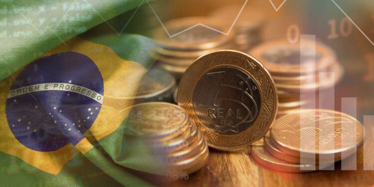 Real digital, bandera de Brasil y código.