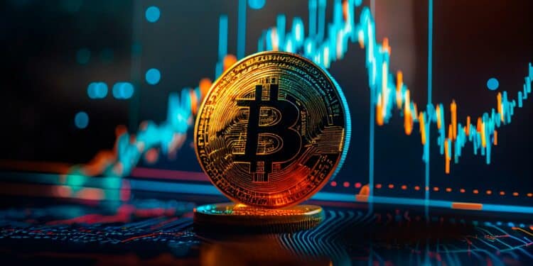 Bitcoin y gráfico de mercado.