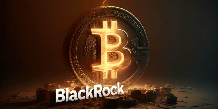 Bitcoin y logo de BlackRock.