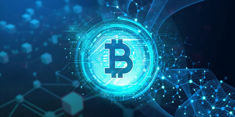 moneda digital de bitcoin entre red y nodos de bloques