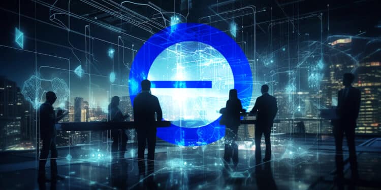 desarrolladores alrededor de logo de Base en plataforma digital