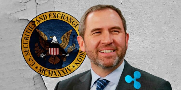 Ceo de Ripple y logo de la SEC.