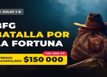 Pancarta promocional del evento Crypto Rush de Betfury.