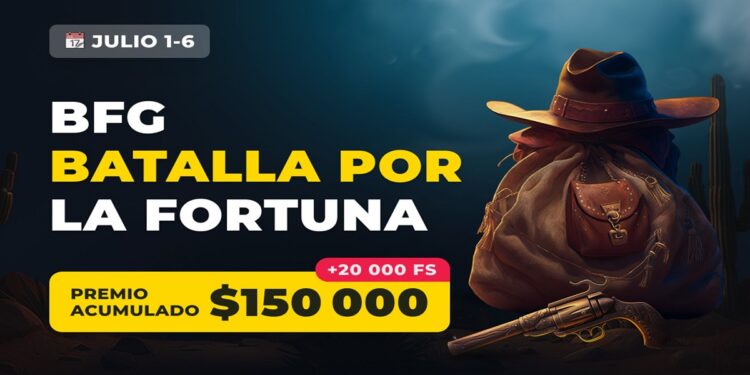 Pancarta promocional del evento Crypto Rush de Betfury.