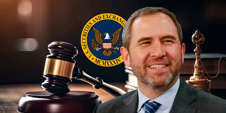 CEO de Ripple y logo de la sec.
