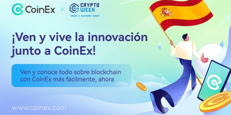 Pancarta promocional; del evento Crypto Week en España.