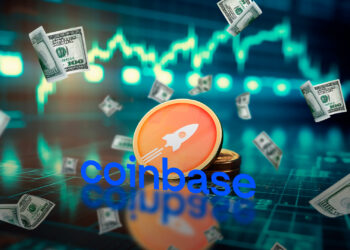 Token RPL, logo de coinbase y dólares.