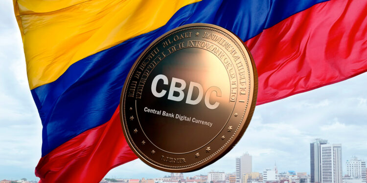 CBDC y bandera de Colombia.