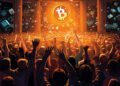 personas celebrando bitcoin