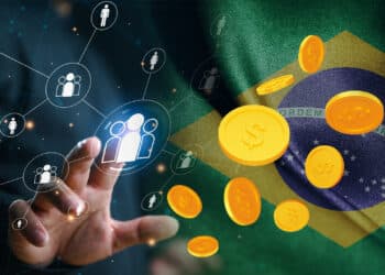 Datos, tokens y bandera de Brasil.