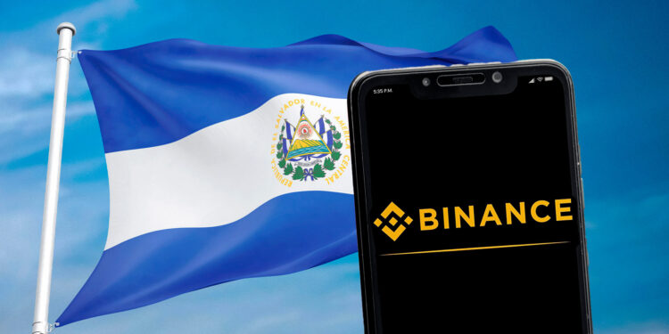 Binance y bandera de El Salvador.