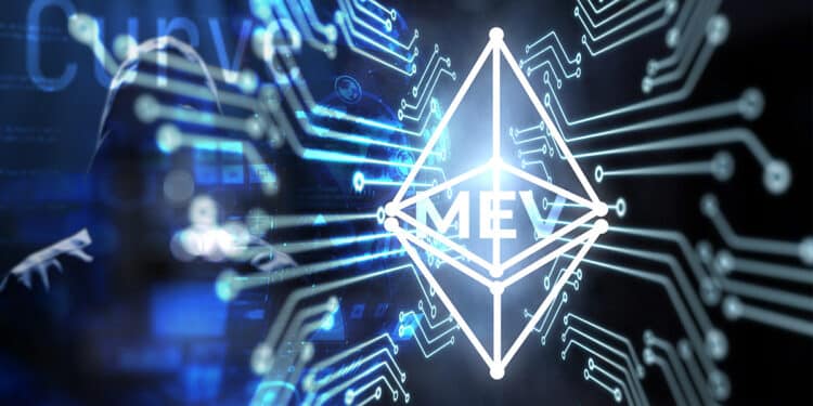 logo de ethereum en red digital con hacker en el fondo