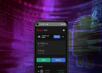 billetera movil de Munity wallet entre codigo con logo de android