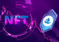 NFT en caída y logo de Open Sea