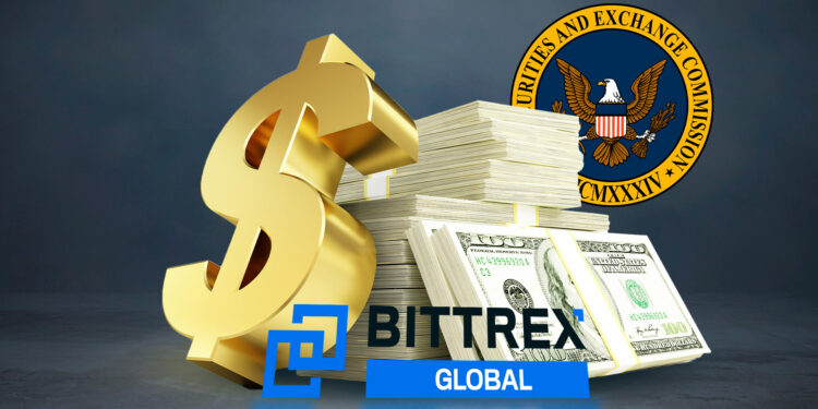 Dolares, logo de la SEC y Bittrex.