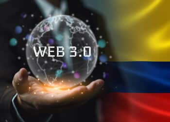 Web 3 y bandera de Colombia.