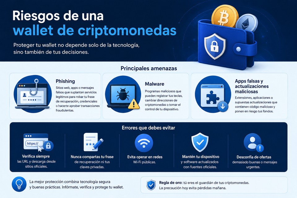 Lista de amenazas y riesgos de las wallets.