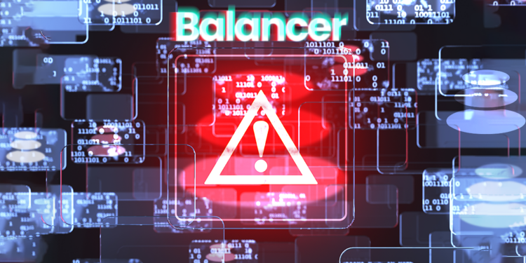 señal de aviso sobre bloque digital con logo de Balancer