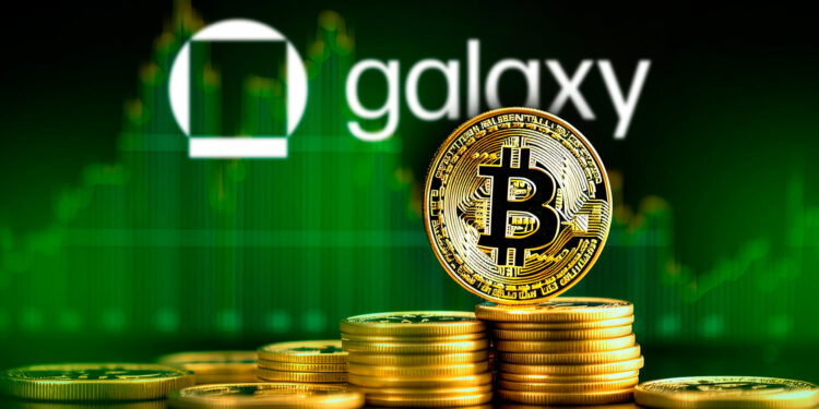Bitcoin alcista y logo de Galaxy Digital.