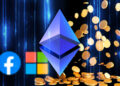 Ethereum, ganancias y logos de Facebook y Microsoft.
