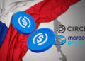 Stablecoin, bandera de Chile, logo de circle y mercado pago.