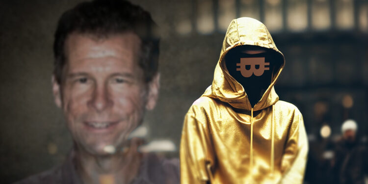 Satoshi nakamoto con imagen de Hal Finney en el fondo