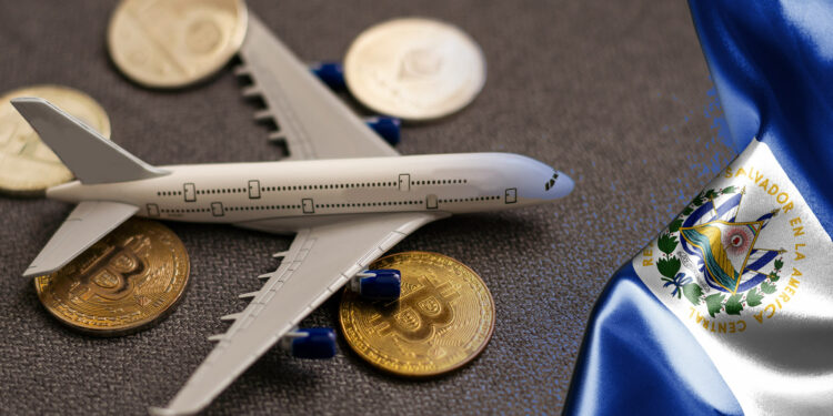 Bitcoin, turismo y bandera de El Salvador.