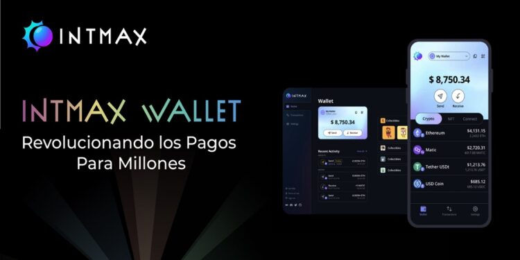 Pancarta promocional de la wallet biometrica de INTMAX