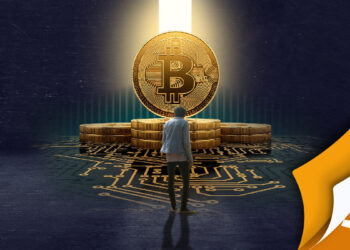 Bitcoin y hombre.