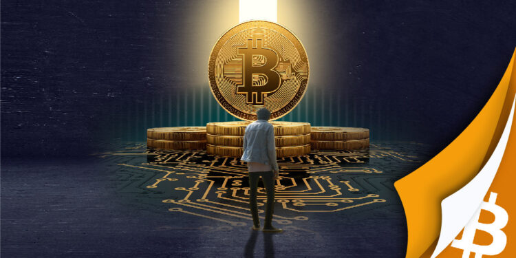 Bitcoin y hombre.