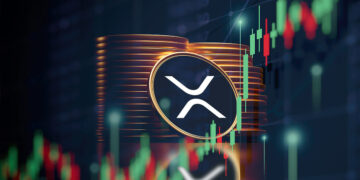 moneda de XRP con grafico de precio