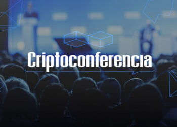 Pancarta promocional de la Criptoconferencia en Argentina.