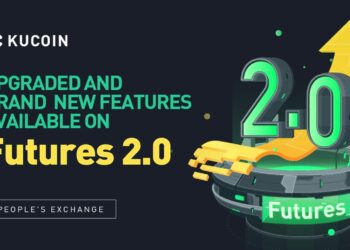 Pancarta promocional de las nuevas funciones de la plataforma de futuros de KuCoin.